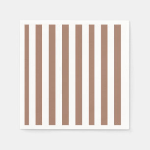 Servilleta De Papel Rayas verticales vintage Mocha Mousse Blanco