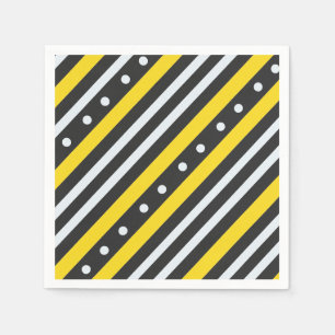 Servilleta De Papel Rayas y burbujas amarillo negro
