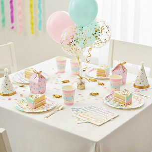 Servilleta De Papel Rayas y estrellas femeninas personalizadas de cump