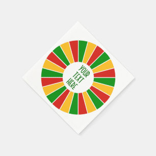 Servilleta De Papel RAYOS DEL BOTÓN DE LA BANDERA RASTAFARI + su signo