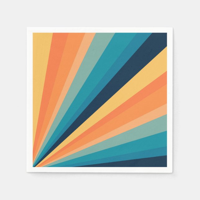 Servilleta De Papel Rayos solares retro (Anverso)