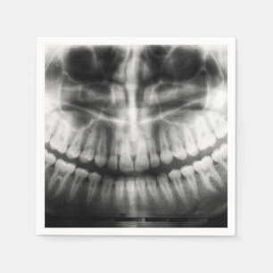 Servilleta De Papel Rayos X Dientes Boca Sonríe Negro y Blanco