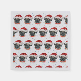 Servilleta De Papel Raza de perro Pug Estrellas de Navidad