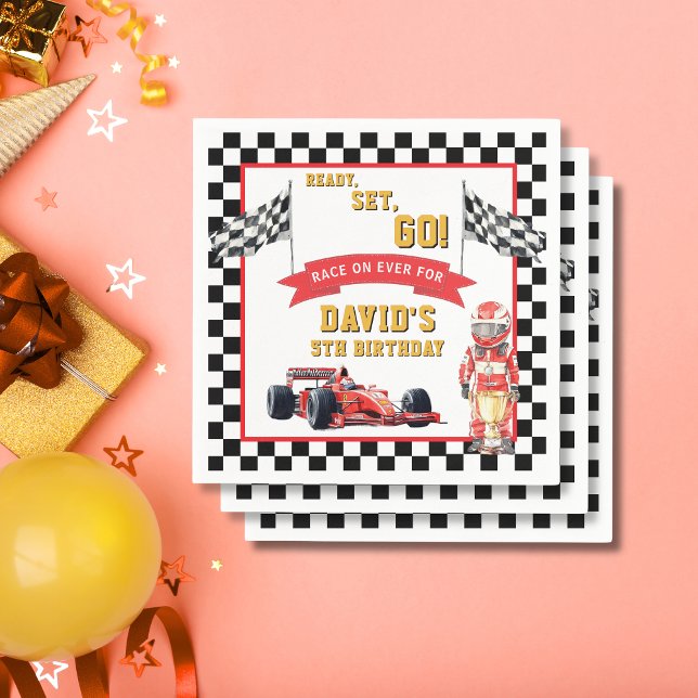 Servilleta De Papel Ready Set Go Race On Birthday Party (Subido por el creador)