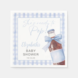 Servilleta De Papel Ready To Pop Blue Bow Soda Bottle Baby Shower