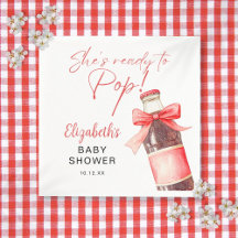 Ready To Pop Red Bow Soda Bottle Baby Shower