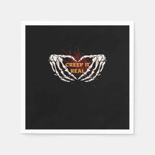 Servilleta De Papel Realidad, Manos Skeleton Mostrando Corazón (Anverso)