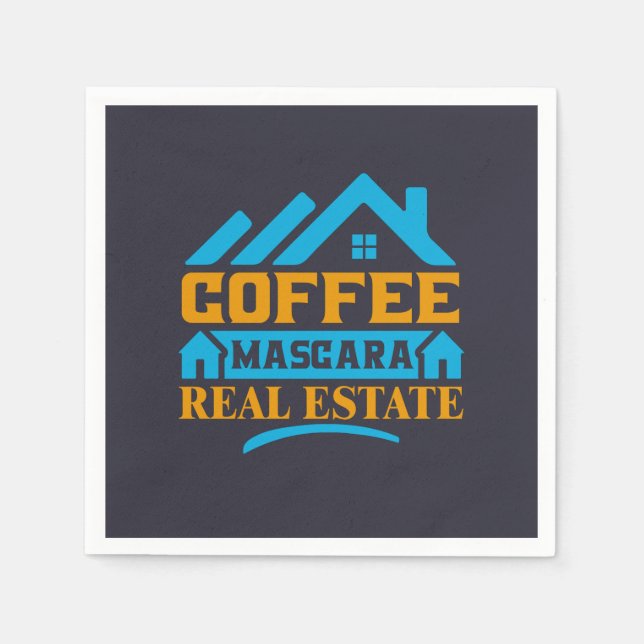 Servilleta De Papel Realtor Gift | Coffee Mascara Real Estate (Anverso)