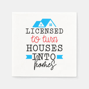 Servilleta De Papel Realtor Gift Con Licencia Para Convertir Casas E