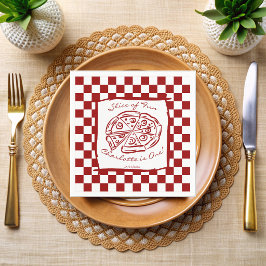 Servilleta De Papel Rebanada de divertida pizza italiana de cumpleaños