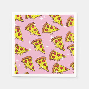 Servilleta De Papel Rebanadas de pizza con estilo retro sin fisuras