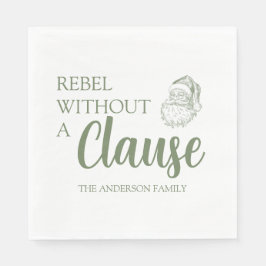 Servilleta De Papel Rebel Without A Clause Christmas Santa Green