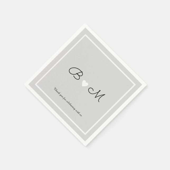 Servilleta De Papel recepción de boda elegante (Borde)