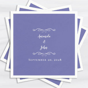 Servilleta De Papel Recepción de Boda Elegante Azul de Vinca Chic