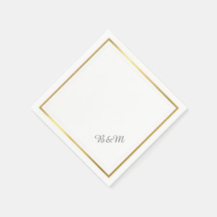 Servilleta De Papel recepción de boda elegante_fiesta blanco minimalis