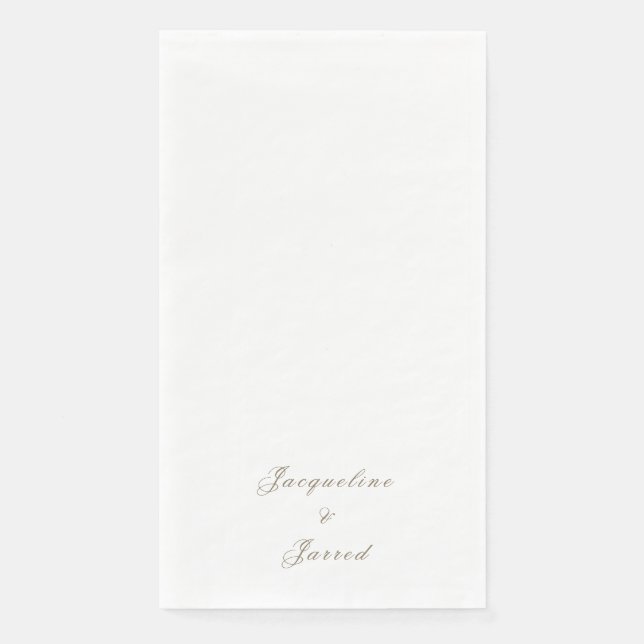 Servilleta De Papel Recepción de Boda Elegante y Atemporal (Anverso)