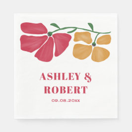 Servilleta De Papel Recepción de Boda Floral de Nouveau brillante y co