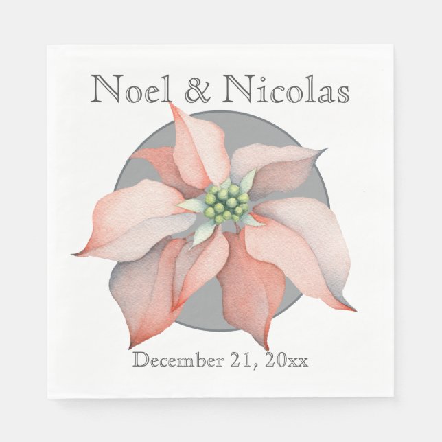 Servilleta De Papel Recepción de boda mágica de navidades (Anverso)