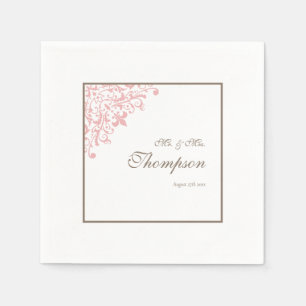 Servilleta De Papel Recepción de Boda Regencia Francesa Rosa Fleur de 