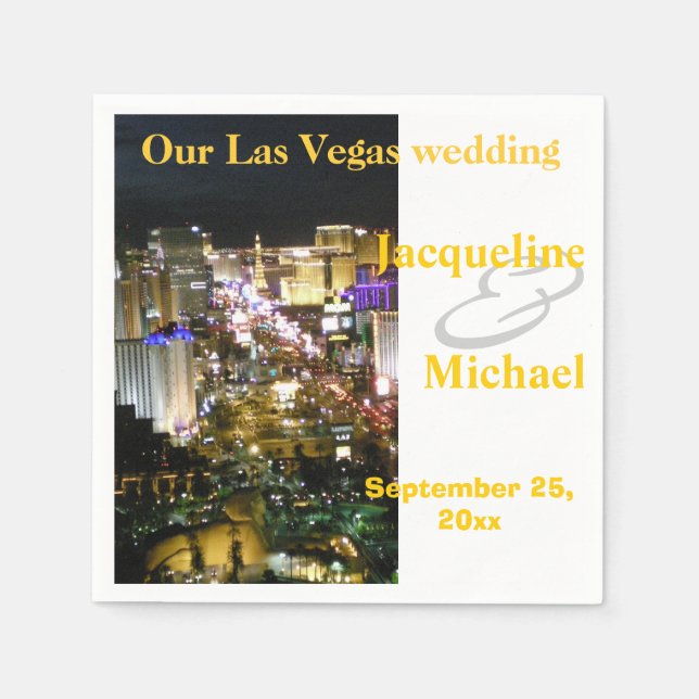 Servilleta De Papel Recepción de bodas de Las Vegas (Anverso)