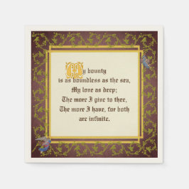 Servilleta De Papel Recepción de bodas de manuscritos con iluminación 