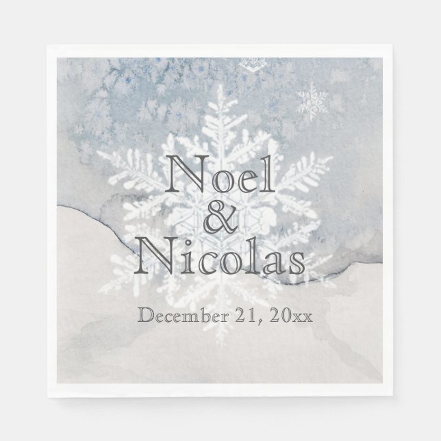 Servilleta De Papel Recepción de Bodas de navidades Mágicas/Snowflake (Anverso)