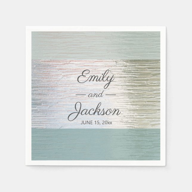 Servilleta De Papel Recepción de bodas de vidrio azul turquesa de plat (Anverso)