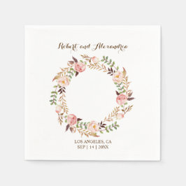 Servilleta De Papel Recepción de bodas Napki con ducha de novia floral