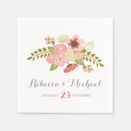 Servilleta De Papel Recepción de flores botánicas
