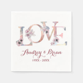 Servilleta De Papel Recepción de la boda de amor