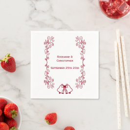 Servilleta De Papel Recepción de la boda de la mano de los pepitas de