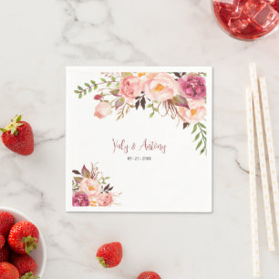 Servilleta De Papel Recepción de Mesa con Estilo de Jardín de Rosa de