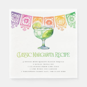 Servilleta De Papel Receta Clásica de Margarita Fiesta Colorida