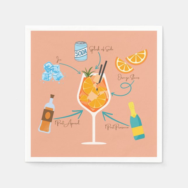 Servilleta De Papel Receta de Aperol (Anverso)