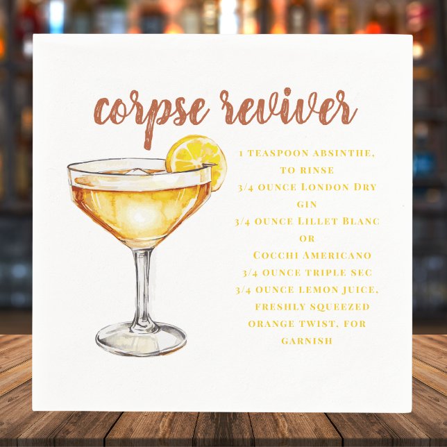 Servilleta De Papel Receta de Cóctel Corpse Reviver (Subido por el creador)