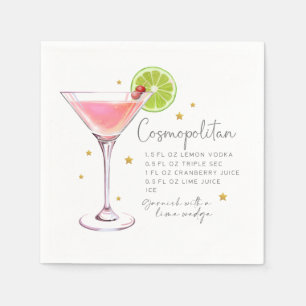 Servilleta De Papel Receta de Cóctel Cosmopolitan