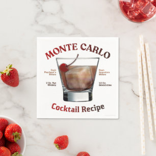 Servilleta De Papel Receta de Cóctel Monte Carlo Arte