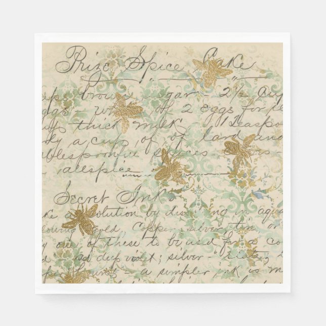 Servilleta De Papel Receta de cosecha vintage (Anverso)