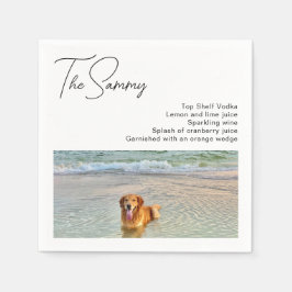 Servilleta De Papel Receta simple de bebida de fotos de perros Boda mo