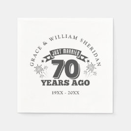 Servilleta De Papel Recién casados 70 Aniversario de Bodas