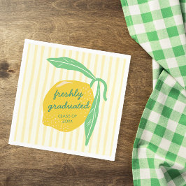 Servilleta De Papel Recién Graduado Limón Cítrico Amarillo Graduación