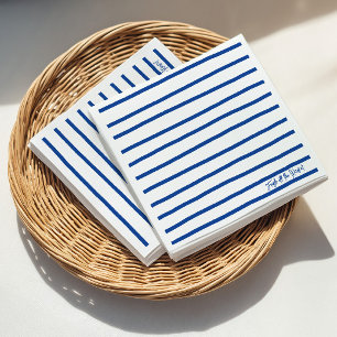 Servilleta De Papel Recién Salido Del Mercado Rayas Azules Despedida d