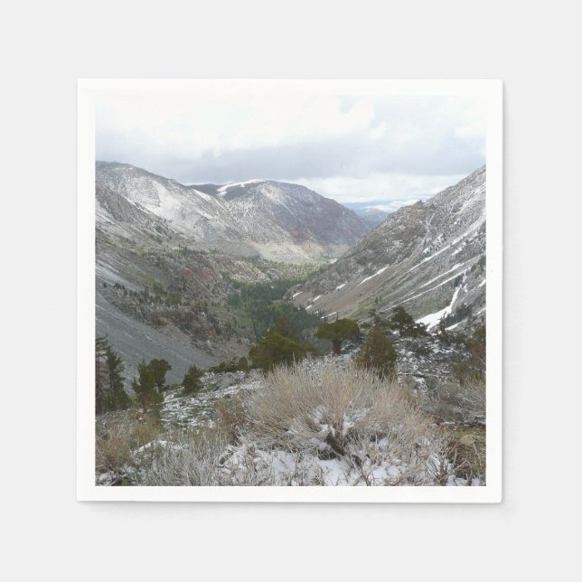 Servilleta De Papel Recorriendo las nevadas montañas de Sierra Nevada (Anverso)