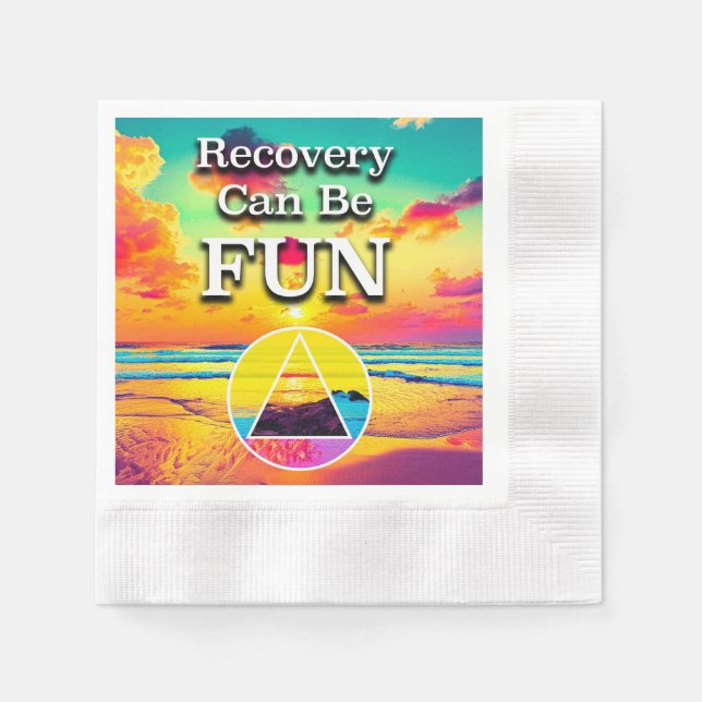 Servilleta De Papel Recovery Can Be Fun Recovery Slogan Sunrise (Anverso)