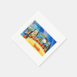 Servilleta De Papel Recuerdo viejo del viaje del vintage de Tampa la