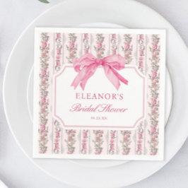 Servilleta De Papel Recuerdos de Despedida de Soltera con Lazo Rosa Lo