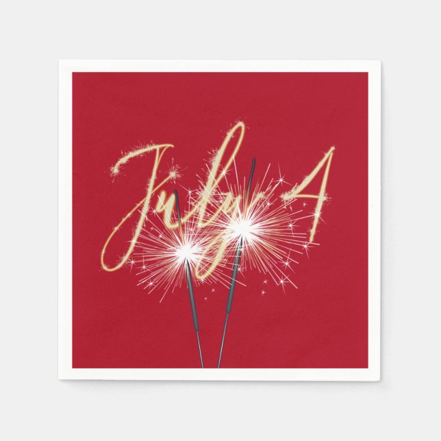 Servilleta De Papel Red 4 de Julio Sparklers (Anverso)