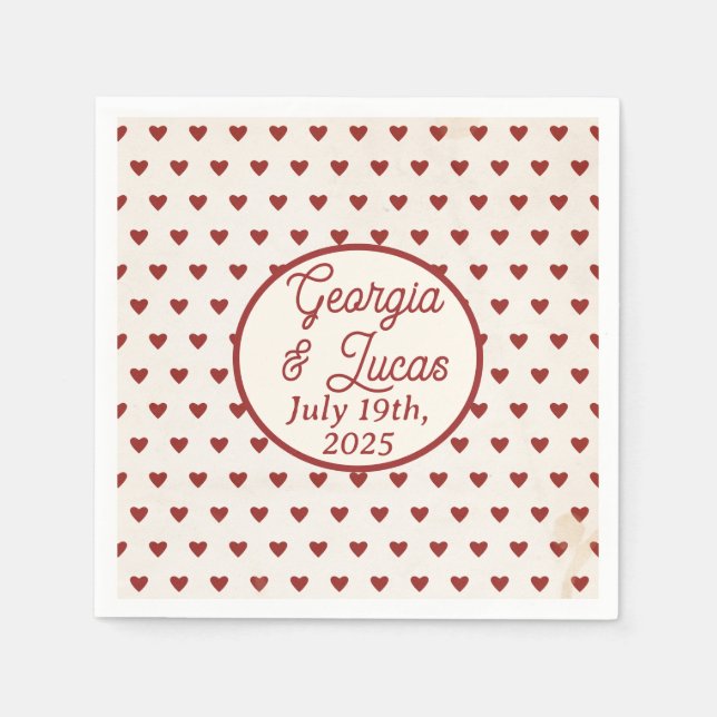 Servilleta De Papel Red Americana novio arts Boda Coctel (Anverso)