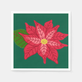 Servilleta De Papel Red and Pink Christmas Poinsettia