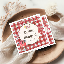Servilleta De Papel Red Backyard BBQ Baby Q Baby Shower Napkins